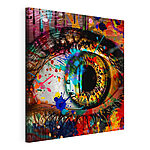 Wandbilder Buntes Auge mit Farbspritzern