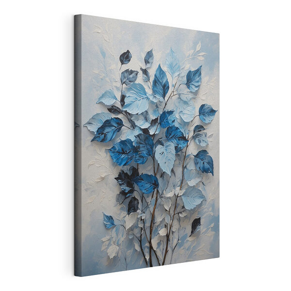 Wandbilder Malerei von blauen Blättern