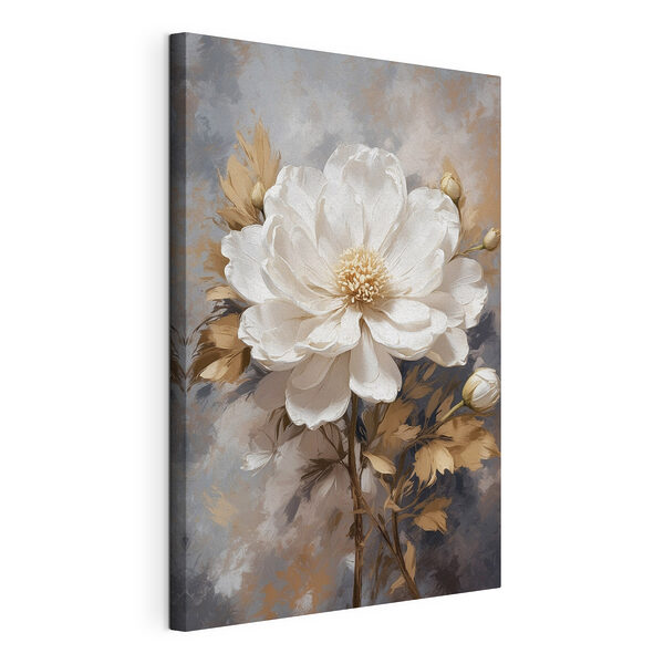 Wandbilder Wandbilder Weiße Blüte mit braunen Blättern (Artikelnummer: s39166)