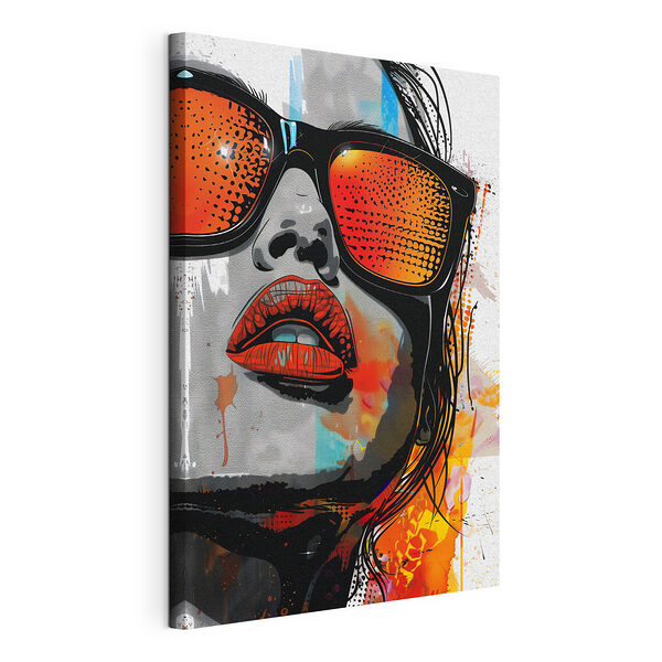 Wandbilder Frau mit Sonnenbrille und Lippen