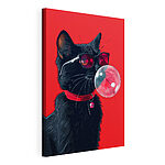 Wandbilder Katze mit Sonnenbrille und Kaugummi