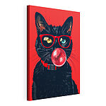 Wandbilder Katze mit Sonnenbrille und Kaugummi