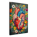 Wandbilder Buntes Herz mit Blumen