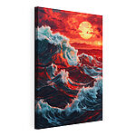Wandbilder Wellen im Meer bei Sonnenuntergang