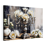 Wandbilder Elegante Blumenarrangements und sanftes Kerzenlicht