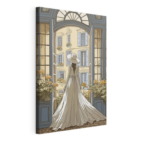Wandbilder Frau in Kleid und Hut schaut aus einem Fenster (Artikelnummer: s39479) Wandbilder Wandbilder Frau in Kleid und Hut schaut aus einem Fenster (Artikelnummer: s39479)