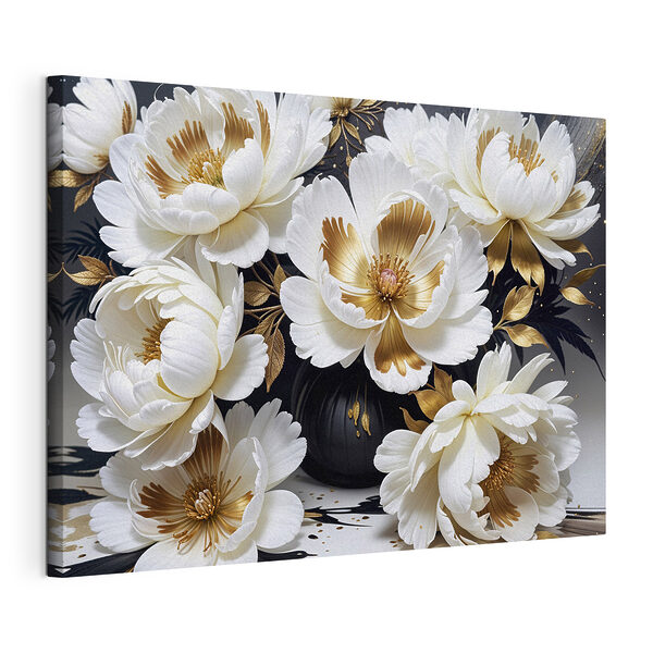 Wandbilder Elegante Blumensymphonie in Weiß
