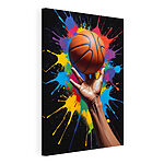 Wandbilder Hand hält einen Basketball