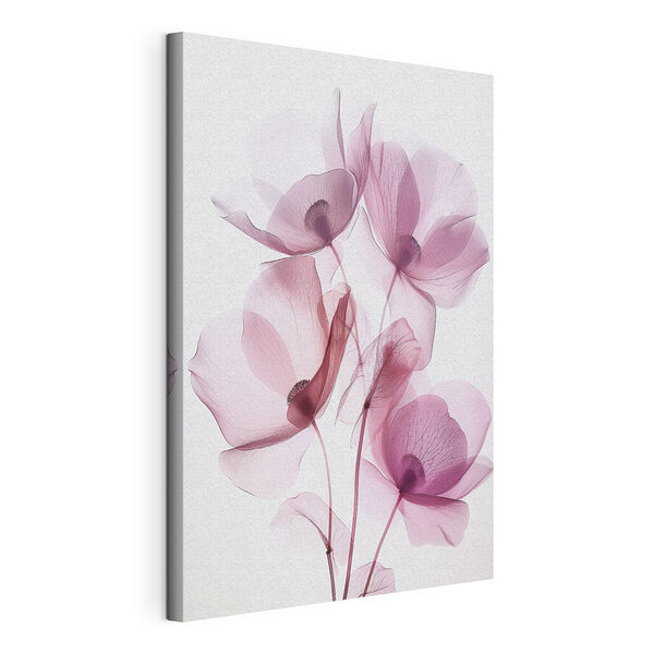 Wandbilder Gruppe von rosa Blumen