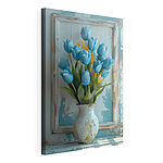 Wandbilder Vase mit blauen Blumen