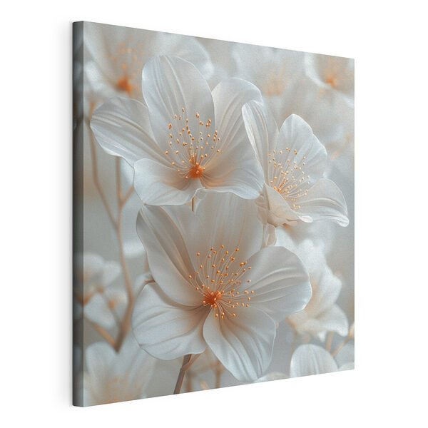 Wandbilder Gruppe von weißen Blumen