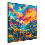 Wandbilder Bunte Berglandschaft mit Wolken