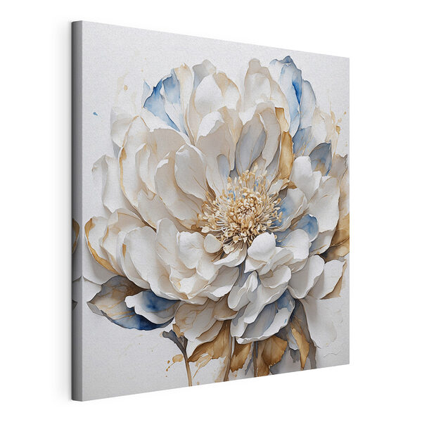 Wandbilder Elegant Bloom in Blau und Beige