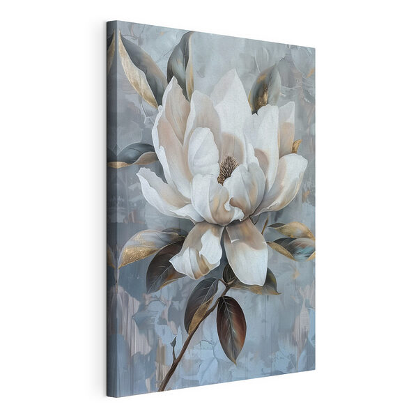 Wandbilder Wandbilder Weiße Blüte mit braunen Blättern (Artikelnummer: s39887)