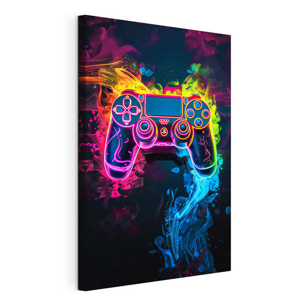 Videospiel-Controller mit buntem Rauch Wandbilder Videospiel-Controller mit buntem Rauch