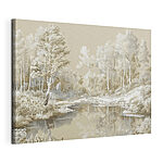 Wandbilder Fluss mit Bäumen und Schnee