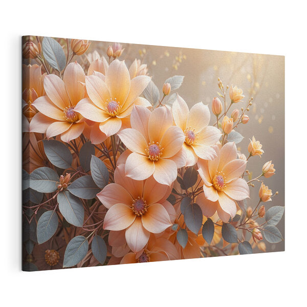 Wandbilder Gruppe von Blumen mit Blättern