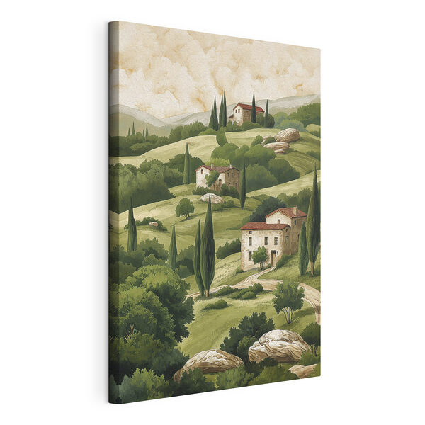 Wandbilder Gemälde einer Landschaft mit Häusern und Bäumen (Artikelnummer: s40080) Wandbilder Wandbilder Gemälde einer Landschaft mit Häusern und Bäumen (Artikelnummer: s40080)