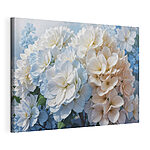 Wandbilder Gruppe von weißen und blauen Blumen