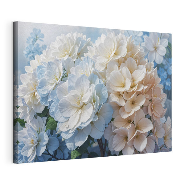 Wandbilder Wandbilder Gruppe von weißen und blauen Blumen (Artikelnummer: s40146)