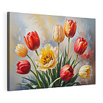 Wandbilder Gruppe von Tulpen in einer Vase