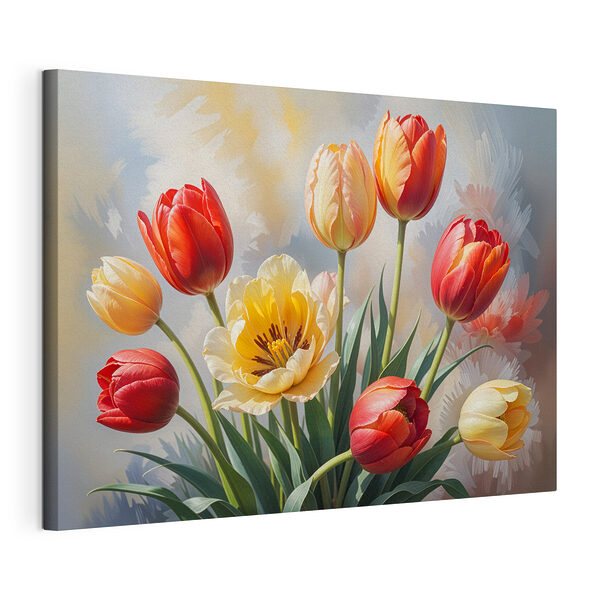 Wandbilder Gruppe von Tulpen in einer Vase