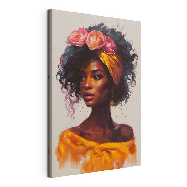 Wandbilder Frau mit Blumen im Haar