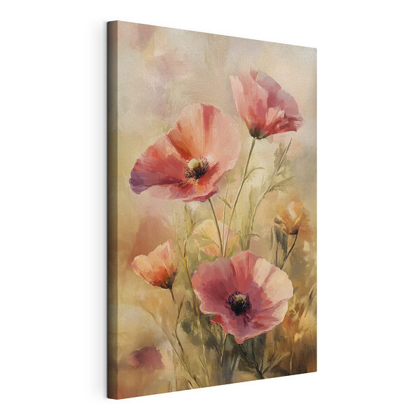 Wandbilder Malerei von rosa Blumen