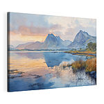 Wandbilder Wasser mit Bergen im Hintergrund