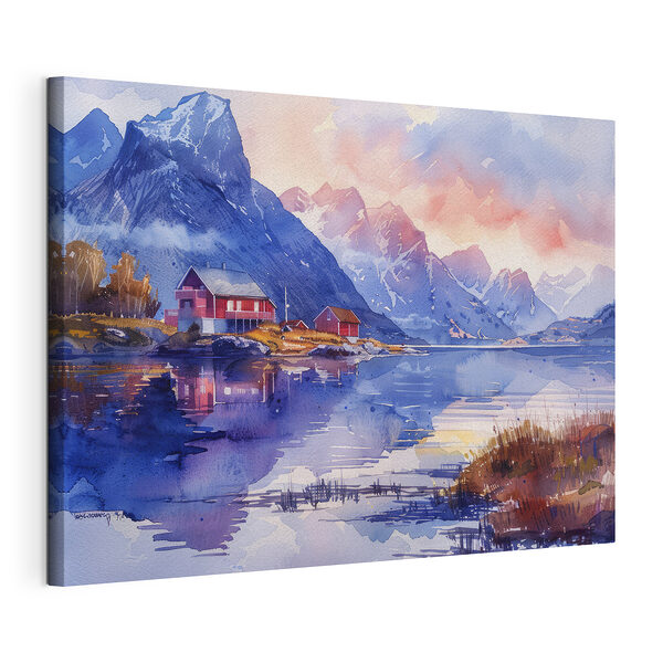 Wandbilder Aquarell eines Hauses auf einem Hügel neben einem See (Artikelnummer: s40311) Wandbilder Wandbilder Aquarell eines Hauses auf einem Hügel neben einem See (Artikelnummer: s40311)