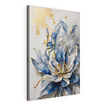 Wandbilder Gemälde einer weißen und blauen Blume