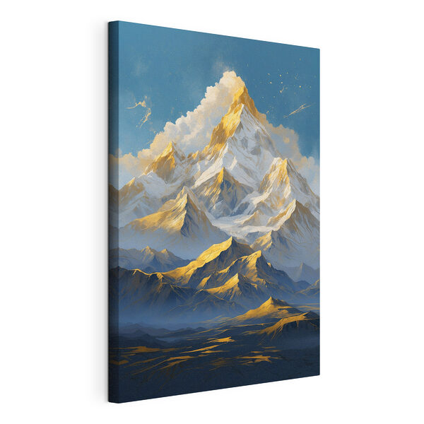 Wandbilder Bergkette mit Schnee und Wolken