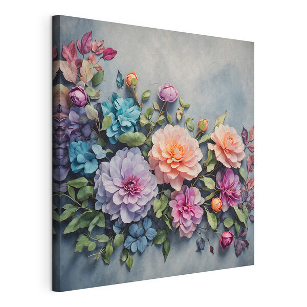 Wandbilder Gruppe von bunten Blumen