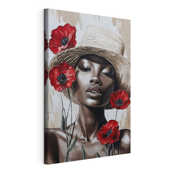 Wandbilder Frau mit Blumen im Haar