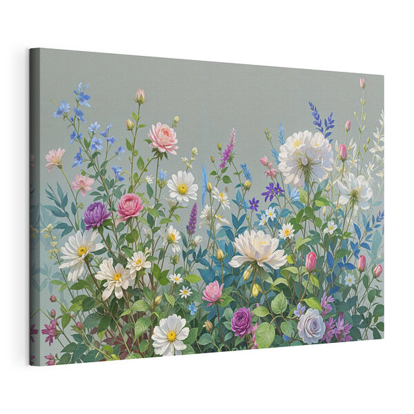 Wandbilder Gruppe von Blumen und Blättern