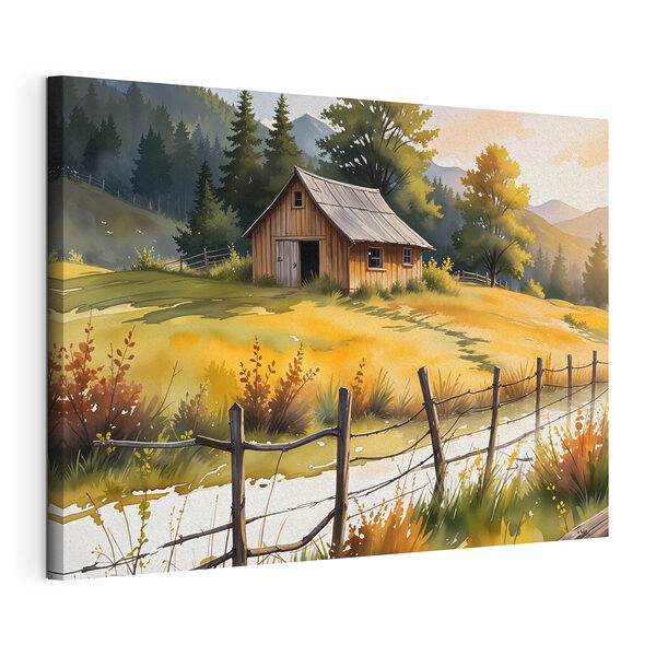 Wandbilder Haus auf einem Feld