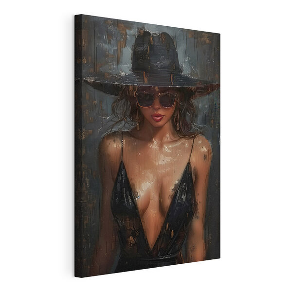 Wandbilder Frau mit Hut und Sonnenbrille