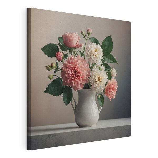 Wandbilder Canvas prints Vase of flowers on a table