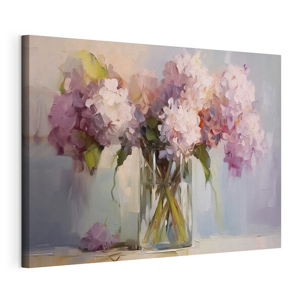 Wandbilder Gemälde von Blumen in einer Glasvase