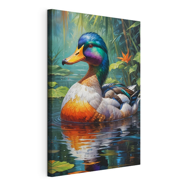 Wandbilder Bunte Ente im Wasser