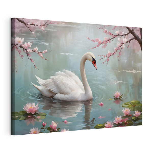 Wandbilder Weißer Schwan im Wasser mit rosa Blumen (Artikelnummer: s40597) Wandbilder Wandbilder Weißer Schwan im Wasser mit rosa Blumen (Artikelnummer: s40597)