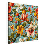 Wandbilder Florales Muster mit Orangen und Blumen