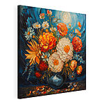 Wandbilder Gemälde von Blumen in einer Vase