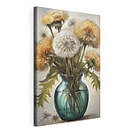 Wandbilder Vase mit Löwenzahn darin