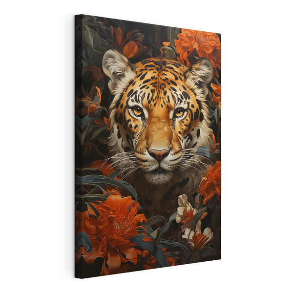 Wandbilder Wandbilder Tiger inmitten üppiger Orangenblüten (Artikelnummer: s40757)