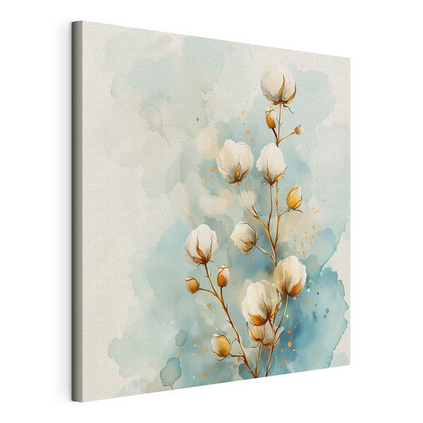 Wandbilder Wandbilder Aquarell von Baumwollblüten (Artikelnummer: s40780)
