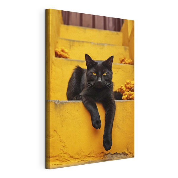 Wandbilder Schwarze Katze auf einer Treppe liegend (Artikelnummer: s40798) Wandbilder Wandbilder Schwarze Katze auf einer Treppe liegend (Artikelnummer: s40798)