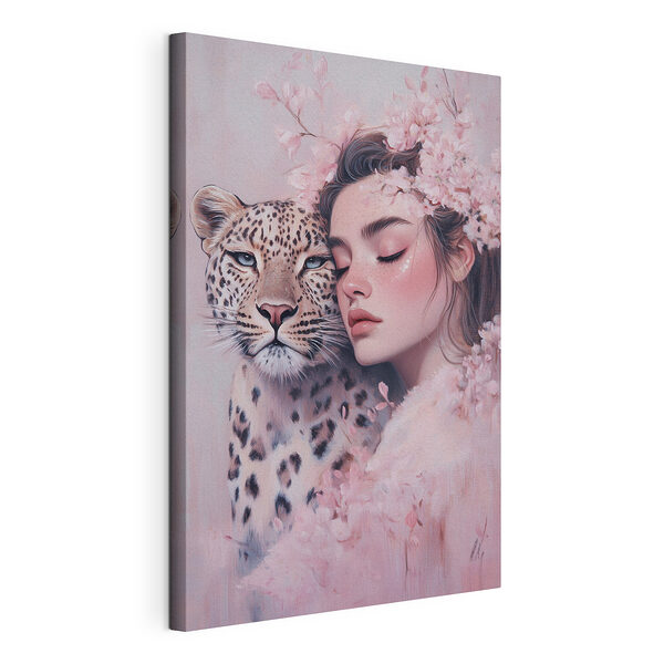 Wandbilder Frau mit Gepard