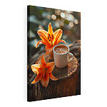 Wandbilder Tasse Kaffee und Orangenblüten