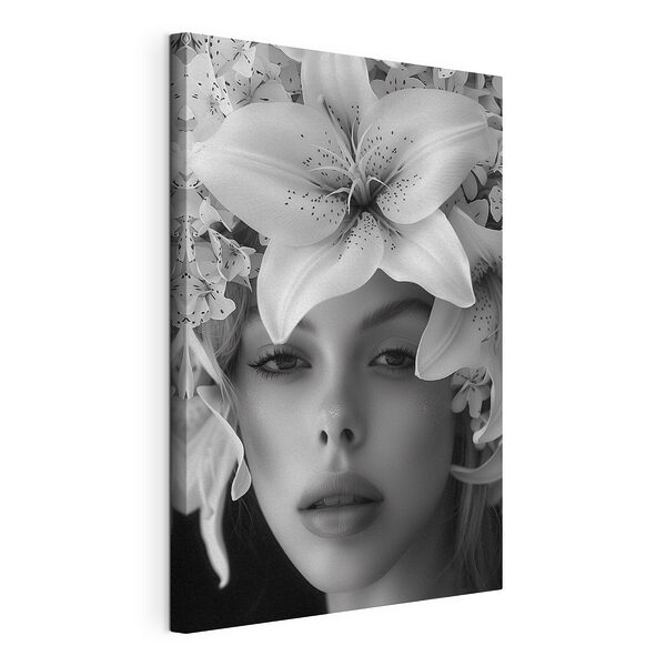 Wandbilder Frau mit Blumen auf dem Kopf